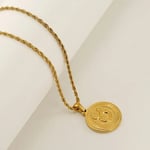 Gold color / 1 Piece Classic Series Retro Geometric Taurus Stainless Steel  Gold Color Unisex Pendant Necklaces Picture4